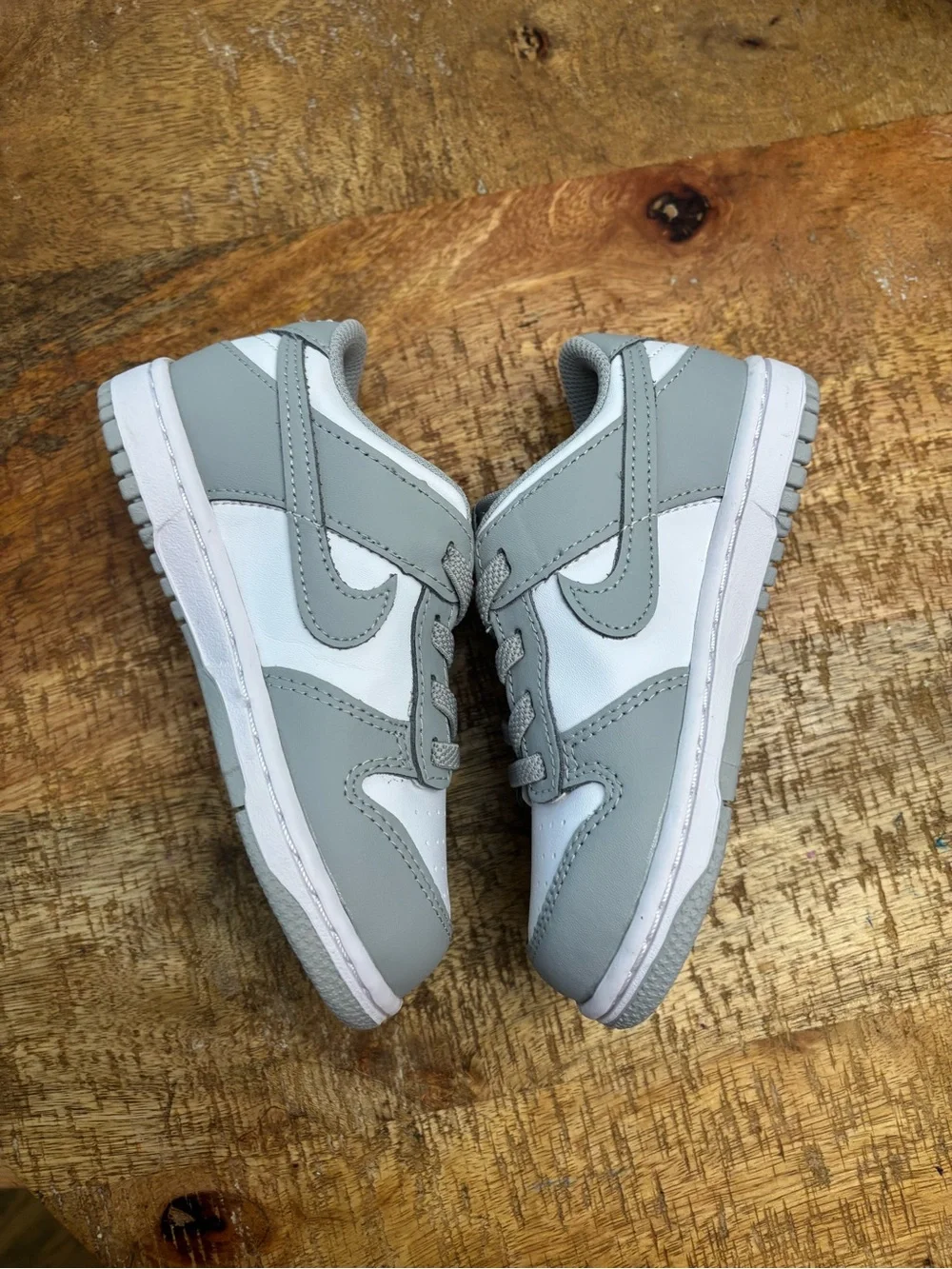Nike Kids Nike Dunk Low in Gray and White